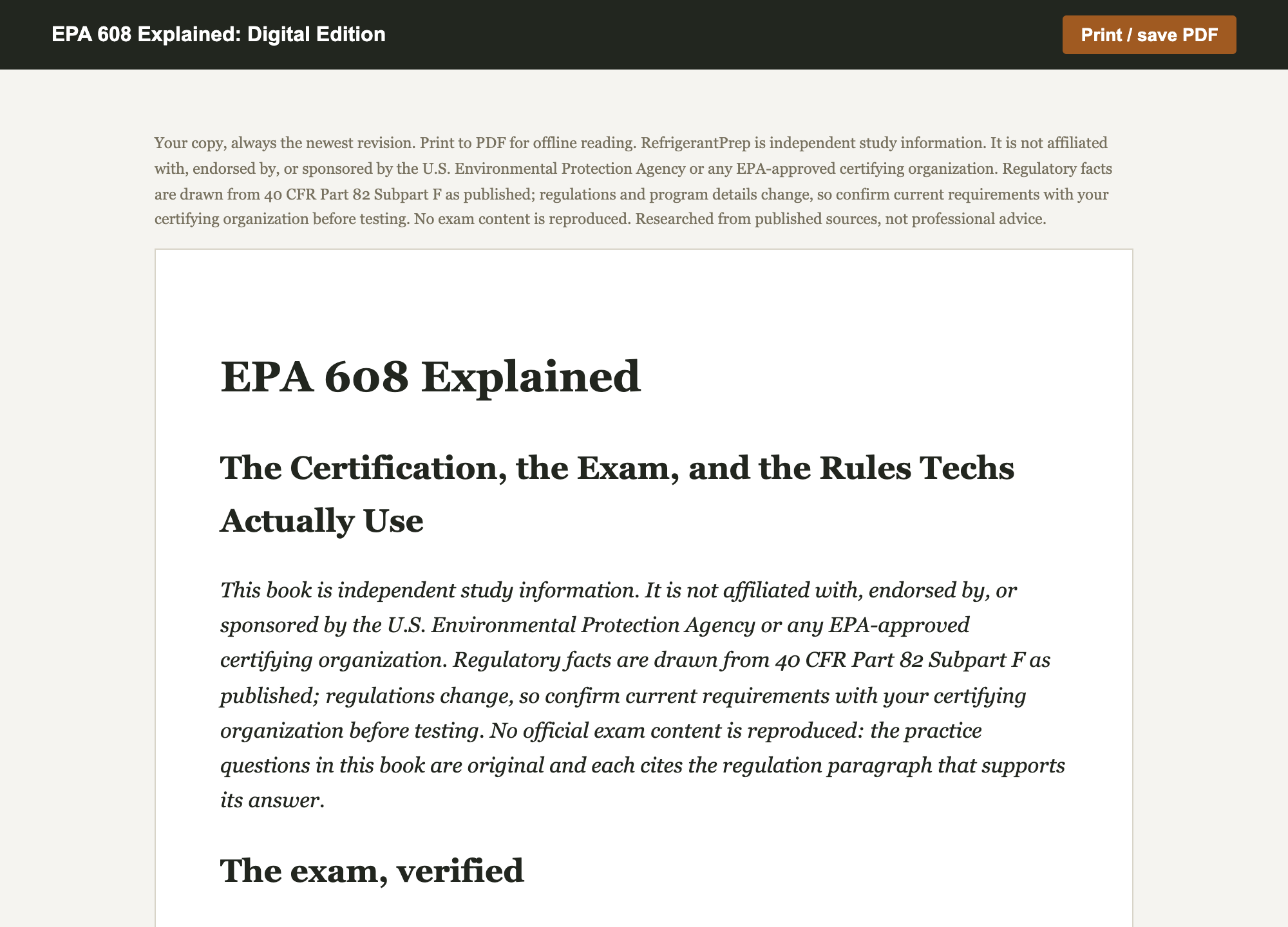 A page from EPA 608 Explained: Digital Edition